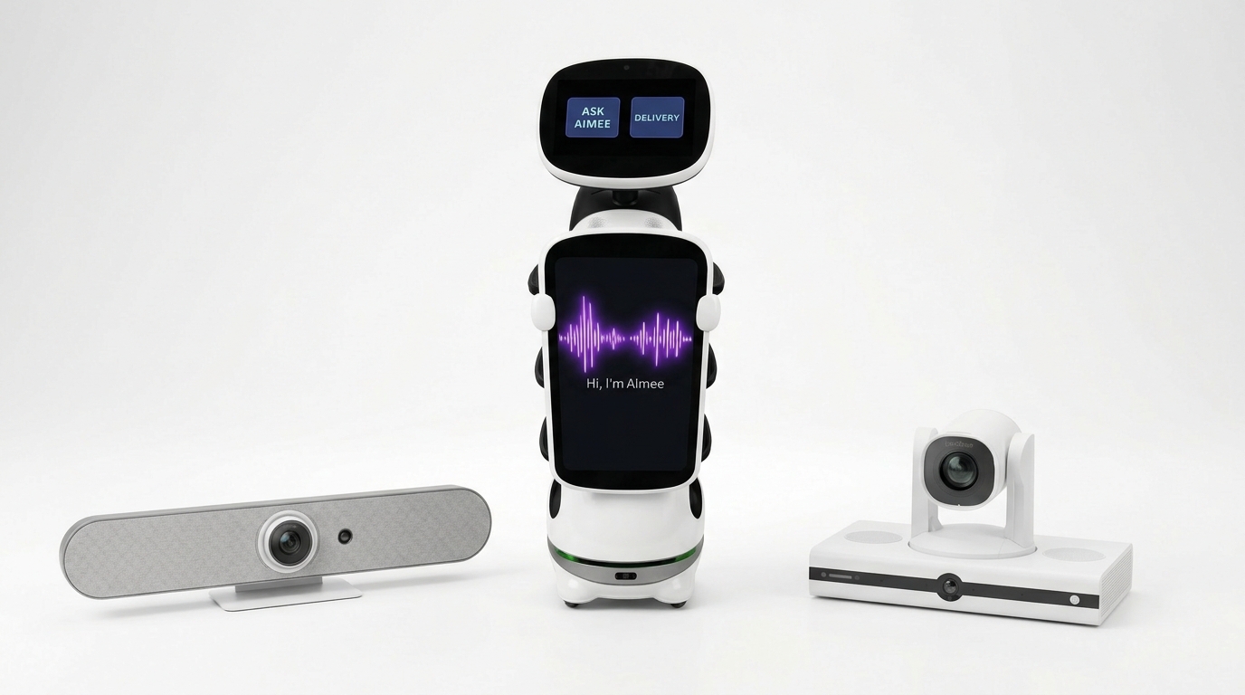 LookDeep hardware family — VidBar, Tely, and Self-Driving Unit